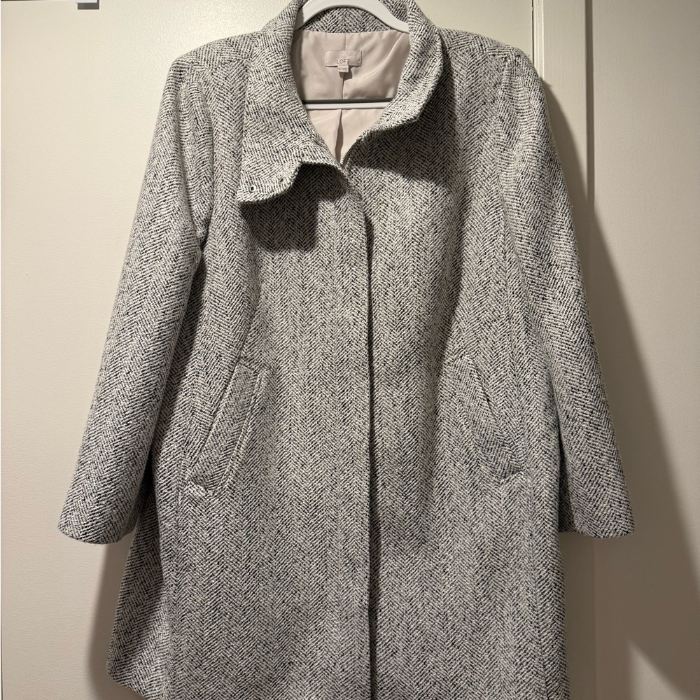 LOFT Classic Gray Trench Coat